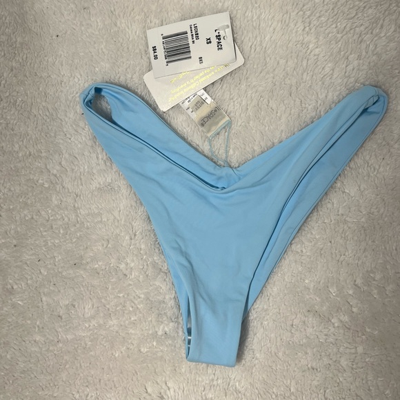 L*Space Cabana Bikini Bottom Bitsy Cut High-Leg - Sky Blue -XS-New with Tags NWT - Picture 14 of 16